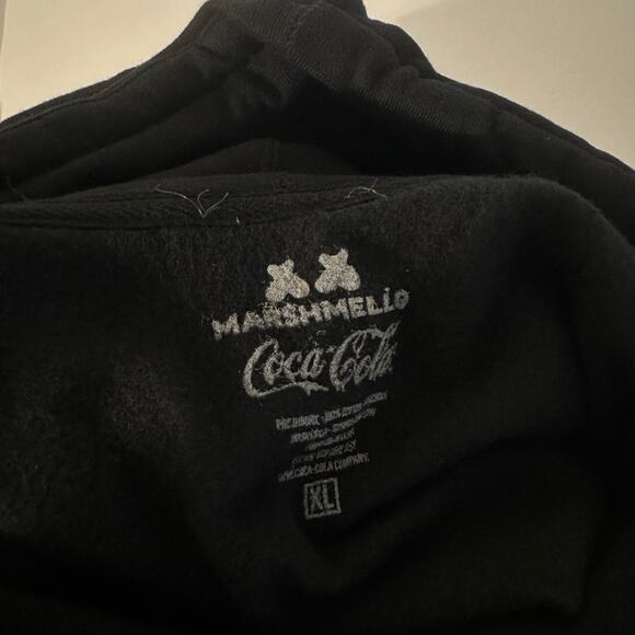 Marshmello x Coca Cola Collab Black Hoodie Sweatshirt Size XL - Picture 10 of 10